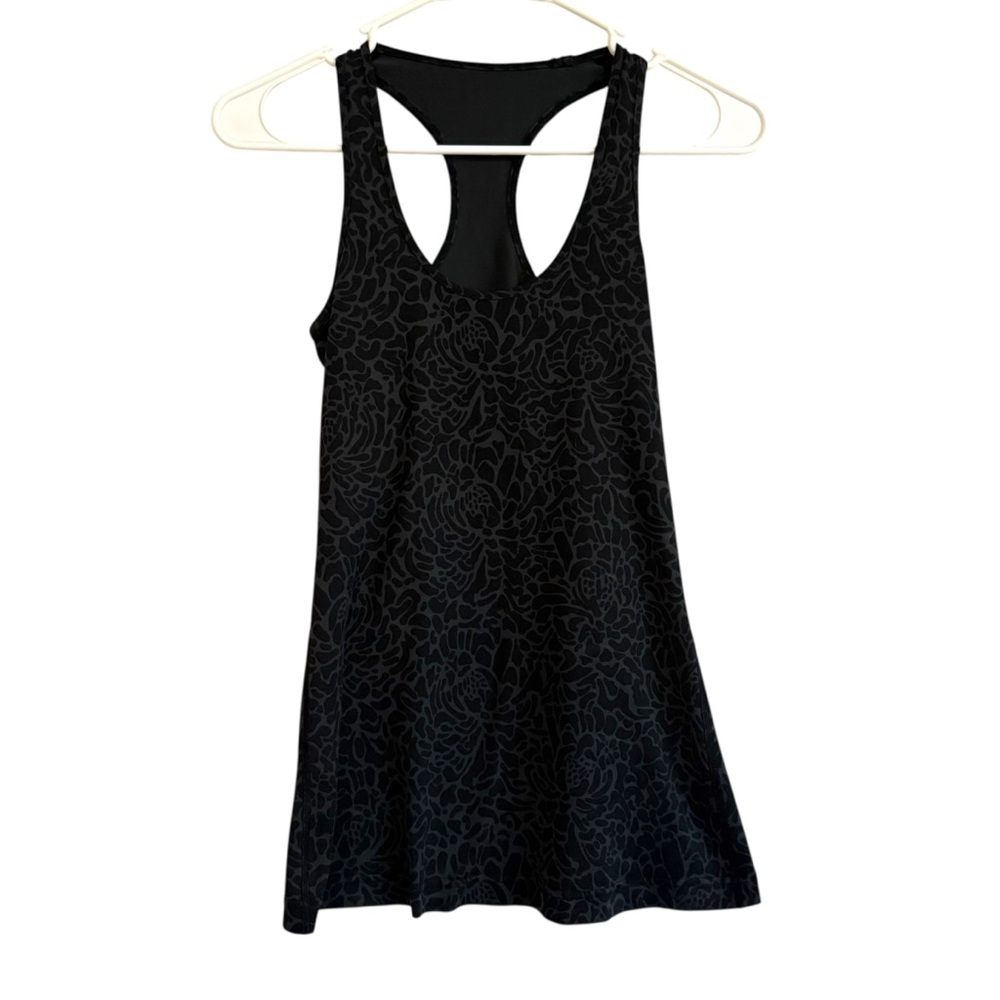 Lululemon Black Floral Tank Top